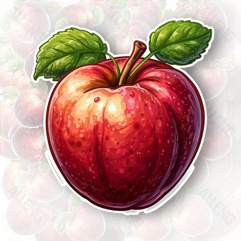 Home Decor Vector - Sticker graphique pomme rouge ALLENG -