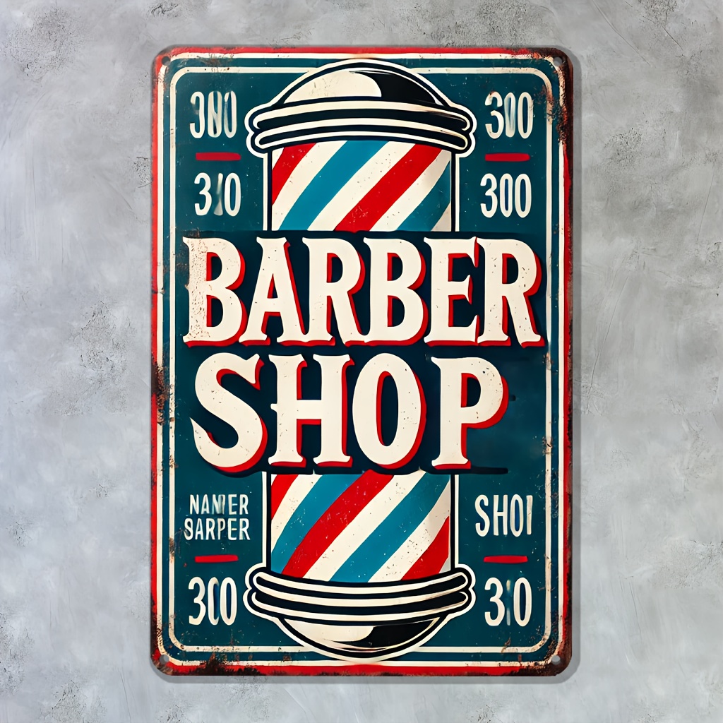 Home Decor Shop - Enseigne de barbershop en métal, décoration