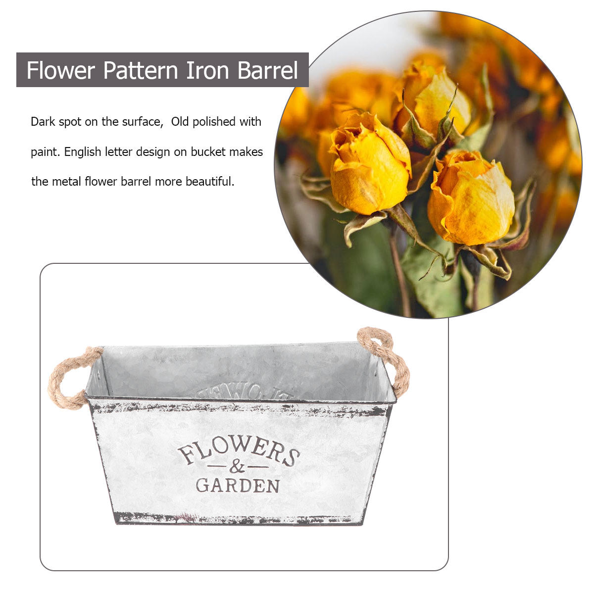 Home Decor Shop - Seau à fleurs en corde de