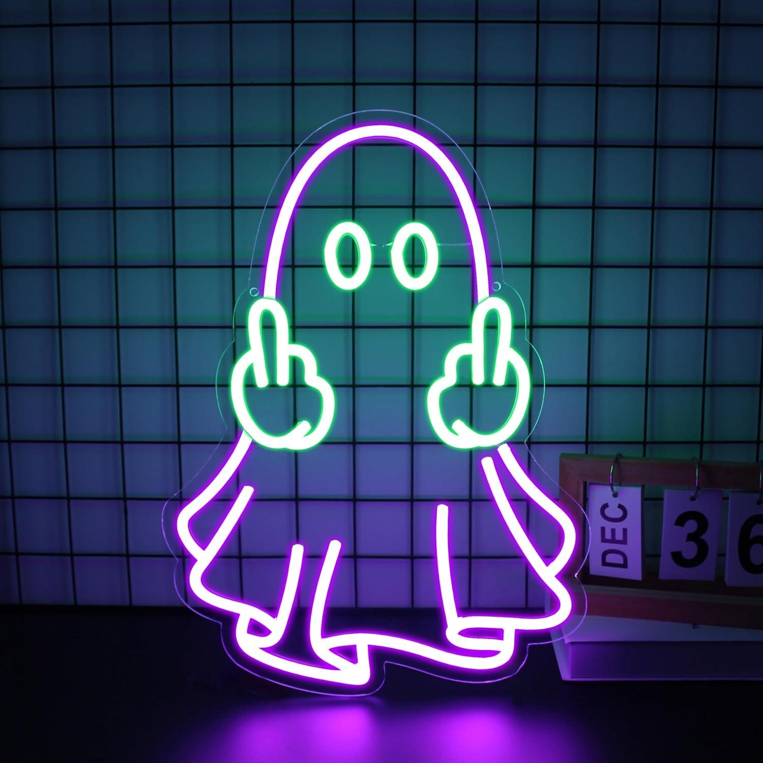 Home Decor Shop - Enseigne néon LED Ghost alimentée par