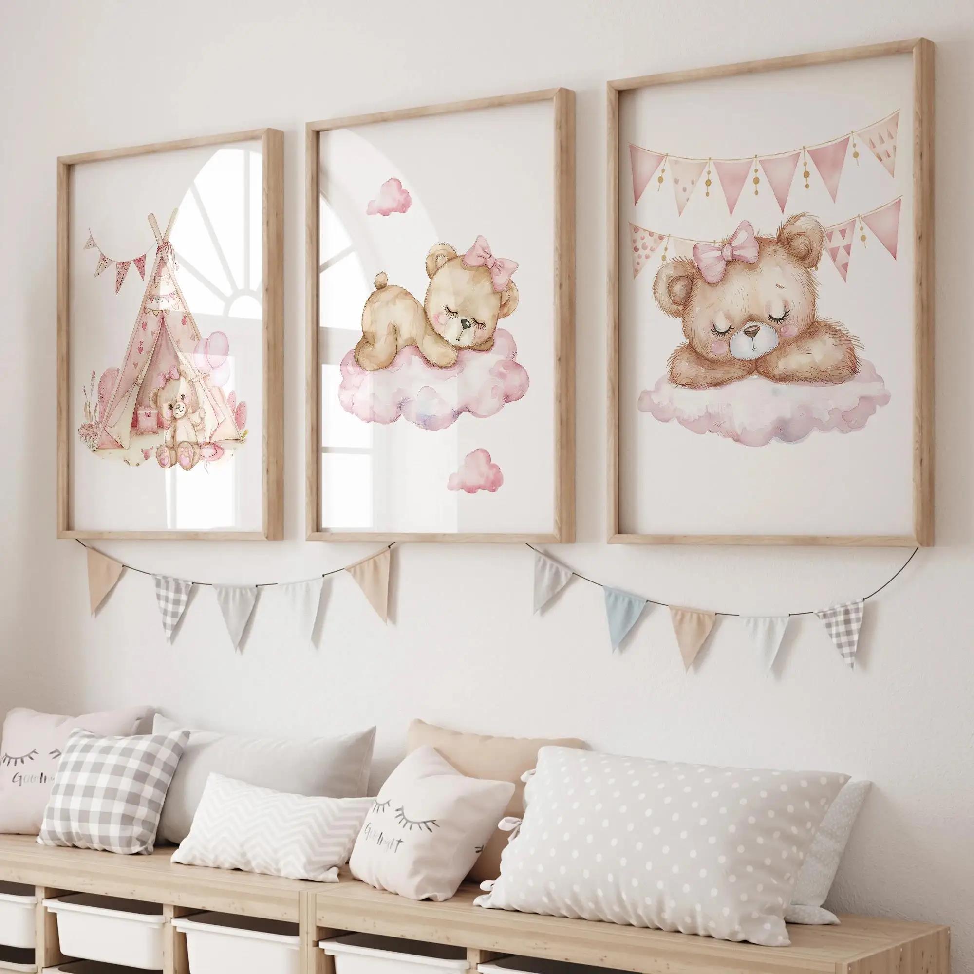 Home Decor Nepal - Carrousel ours de rêve rose, tente,