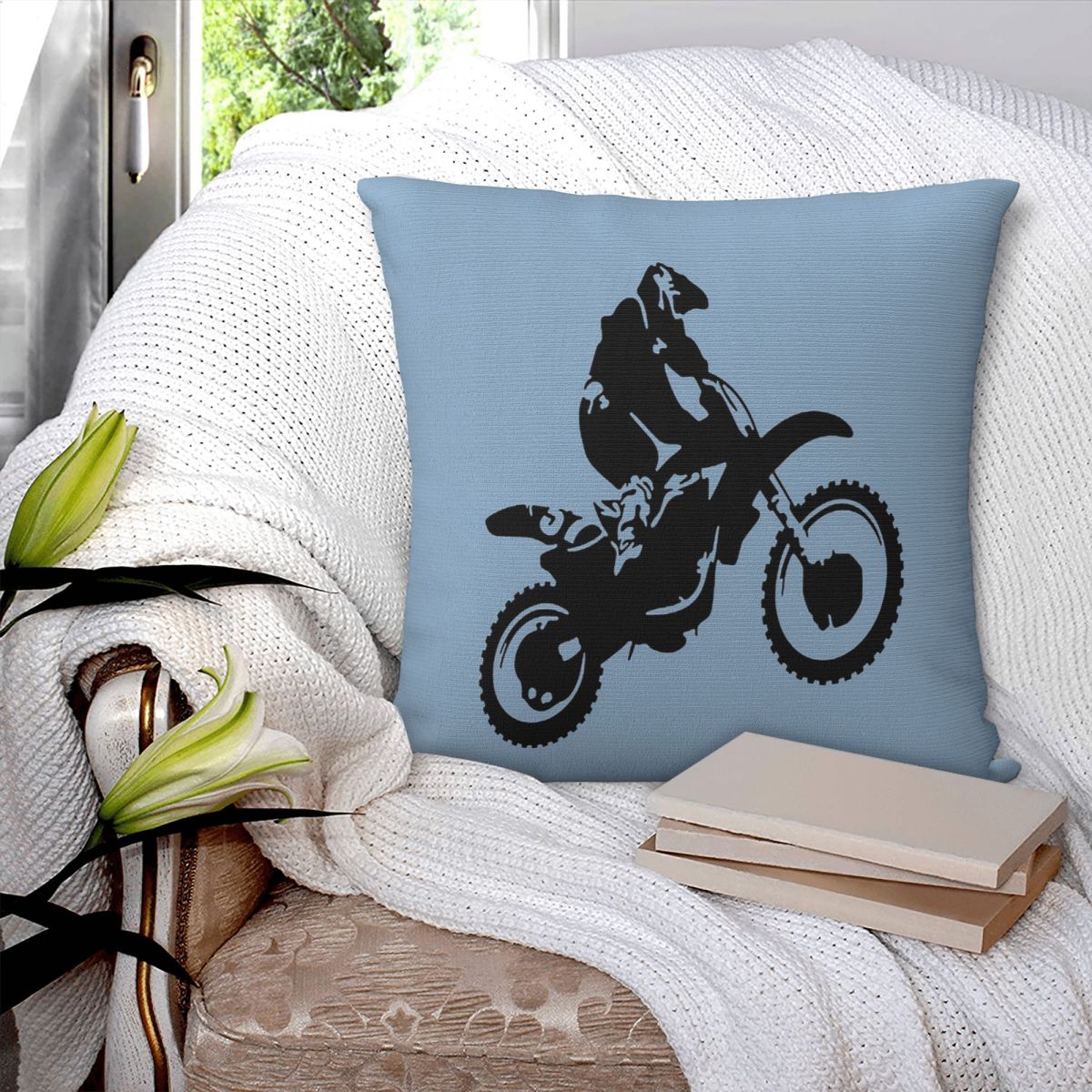 Home Decor Vector - Moto X Dirt Bike Monotone Art