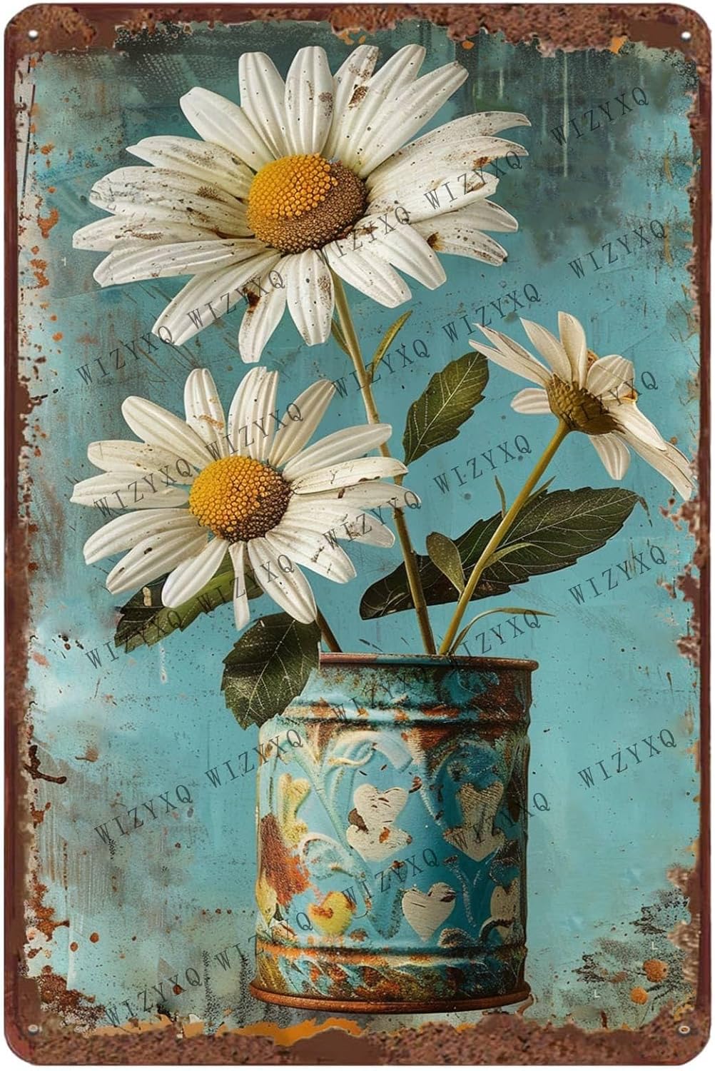 Home Decor White - Panneaux métalliques décoratifs vintage en forme