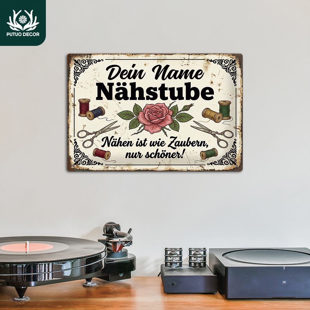 Home Decor Shop - Panneau métallique 2D plat personnalisé style