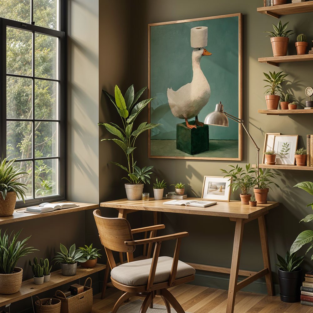 Home Decor Duck - Peinture à l'huile abstraite sur toile,