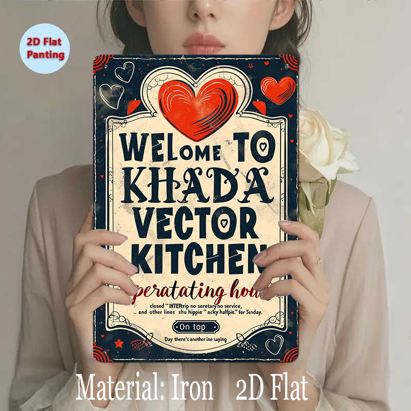 Home Decor Vector - Panneau en métal vintage sur le