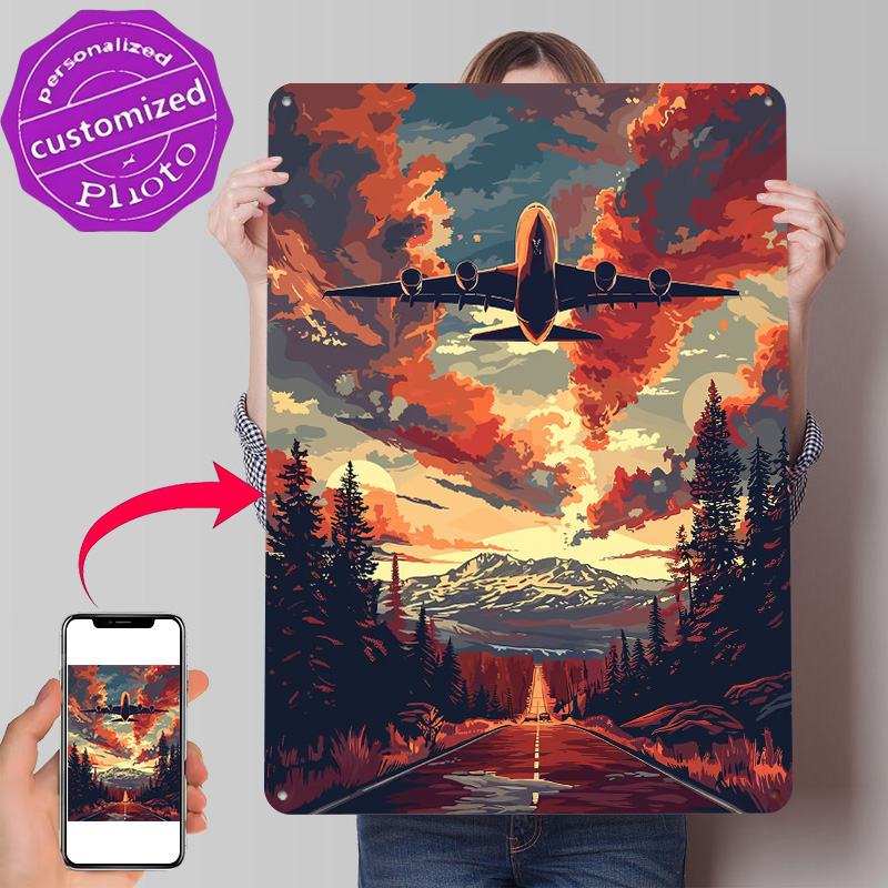 Home Decor Vector - Affiche Métallique A380 Plane Sky Vector
