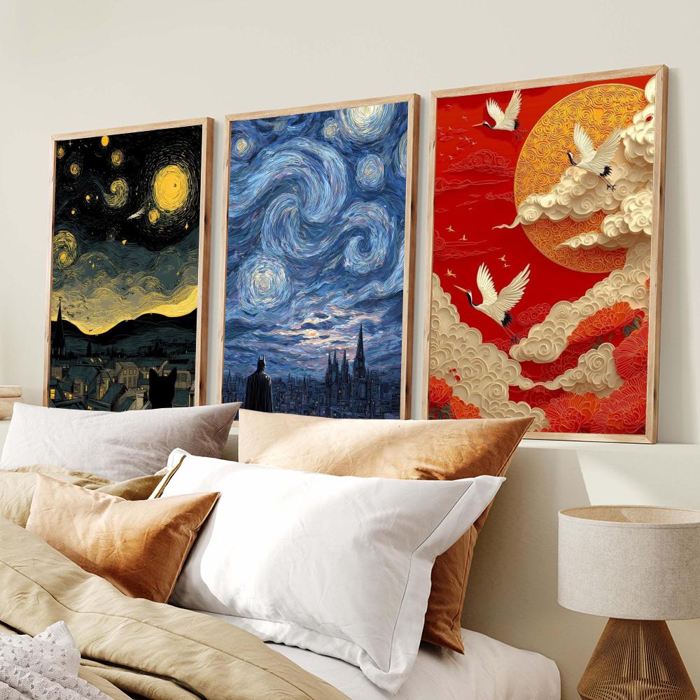 Affiche de paysage peint à l'h - Home Decor Japandi Style avis et prix