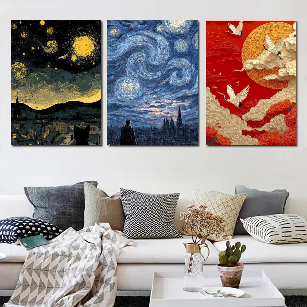 Affiche de paysage peint à l'h - Home Decor Japandi Style avis et prix