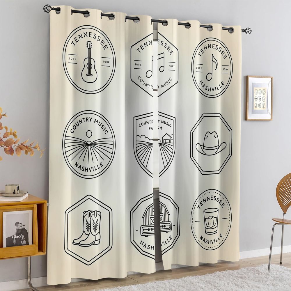 Rideaux sur le thème de la mus - Home Decor White avis et prix