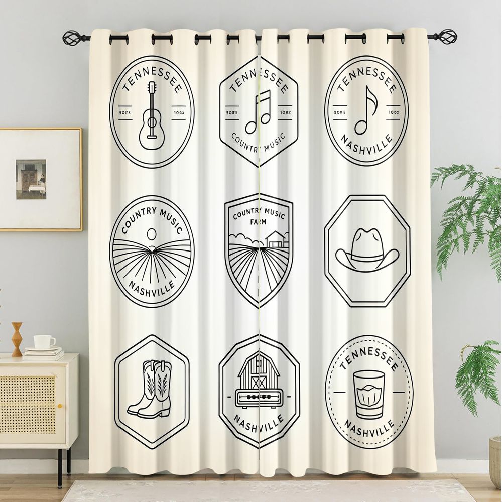 Rideaux sur le thème de la mus - Home Decor White avis et prix