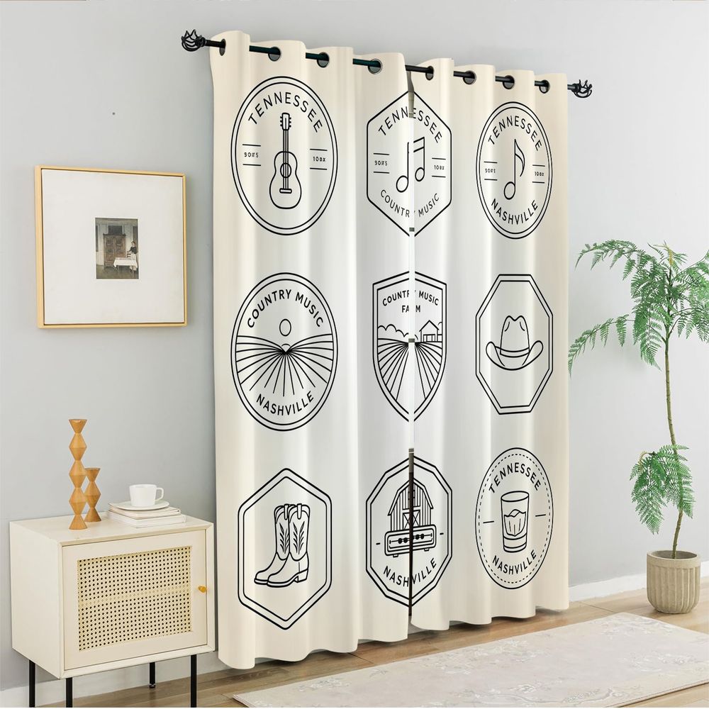 Rideaux sur le thème de la mus - Home Decor White avis et prix