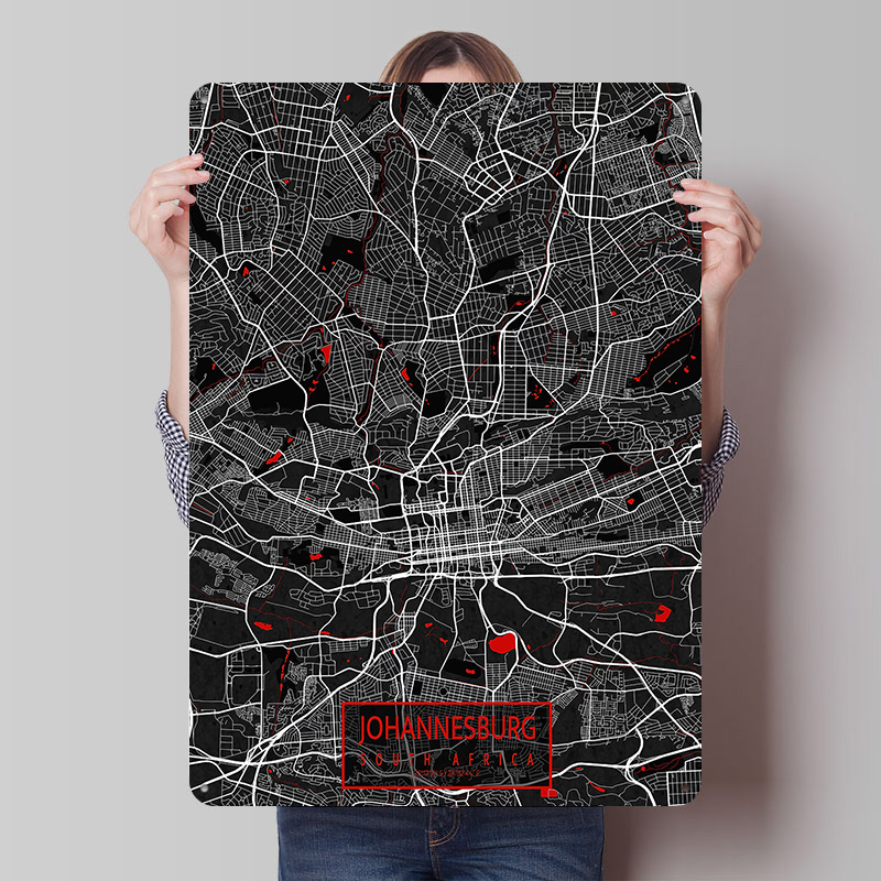 Carte de la ville de Johannesb - Home Decor Johannesburg avis et prix