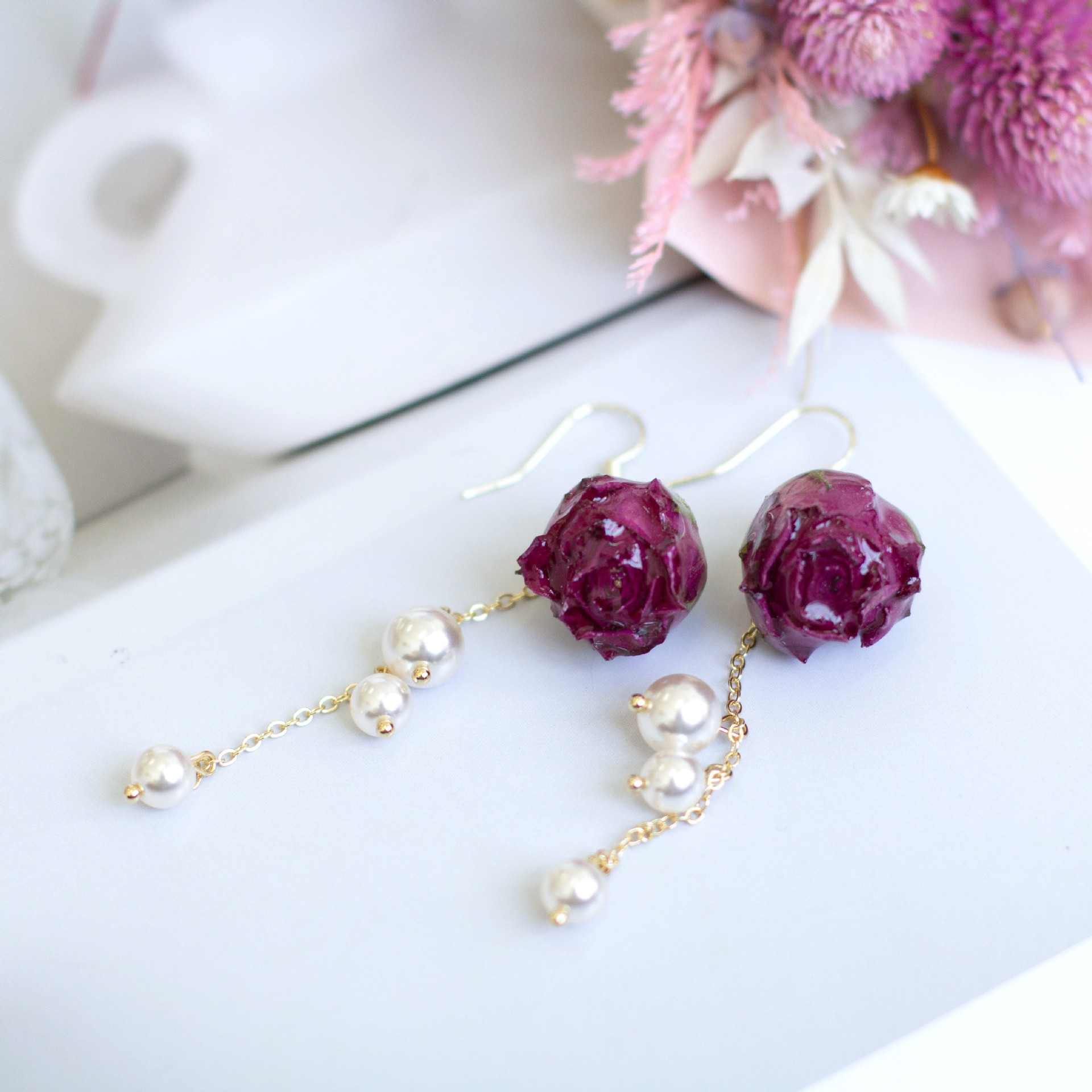 Élégantes Boucles d'oreilles l - Dried Flower Bouquet avis et prix
