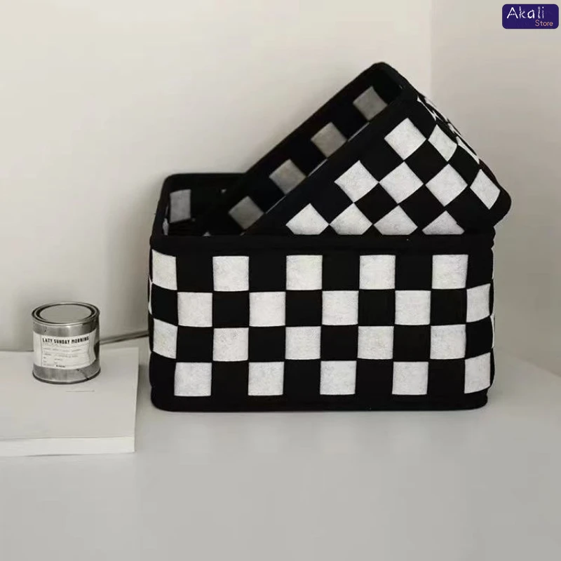 Panier de rangement à carreaux - Home Decor White avis et prix