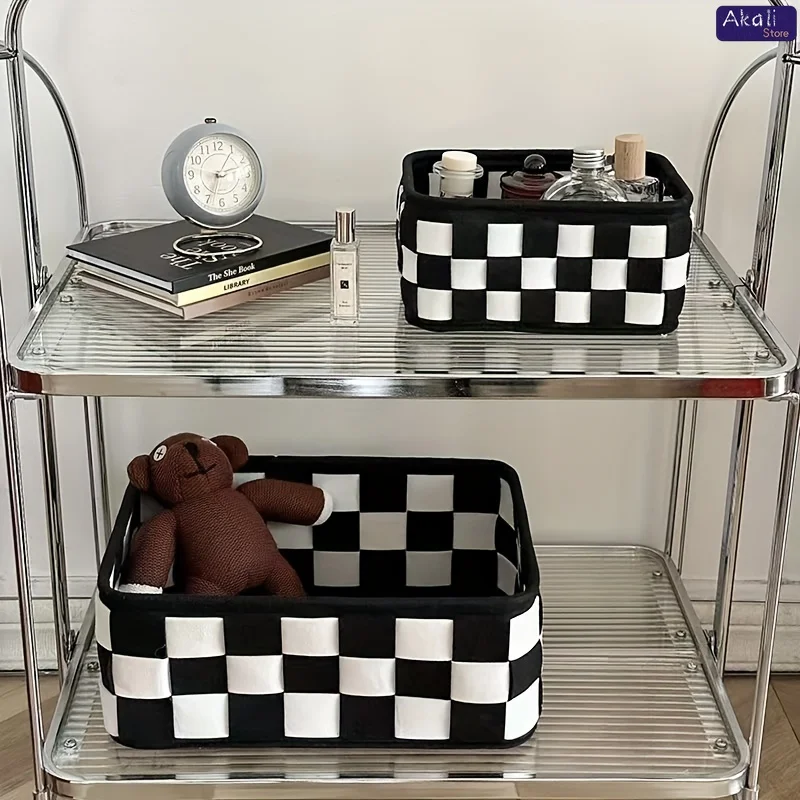 Panier de rangement à carreaux - Home Decor White avis et prix